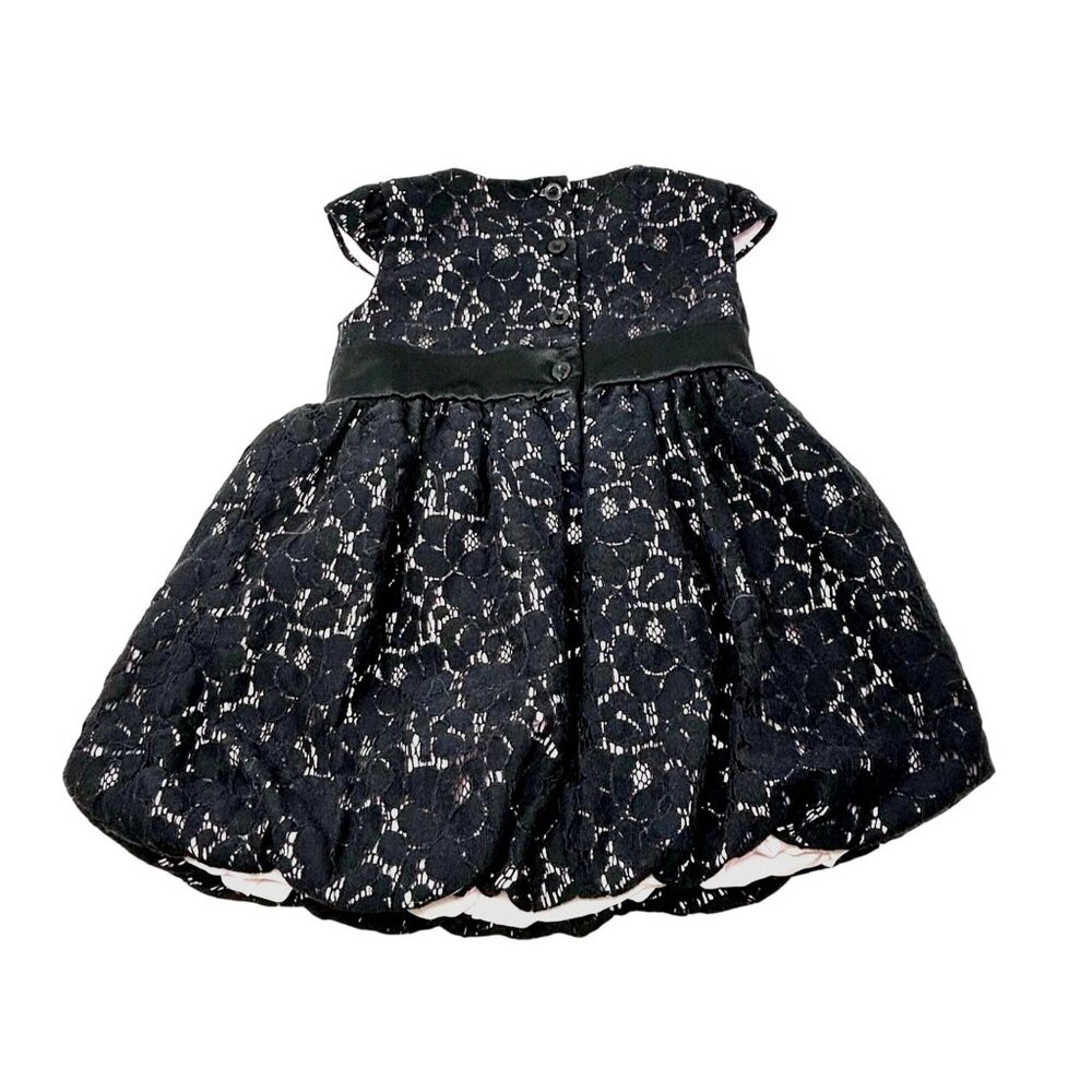 Baby Girl's Adorable Bubble Party Dress -Black and Pink‎ - Size 12 Months